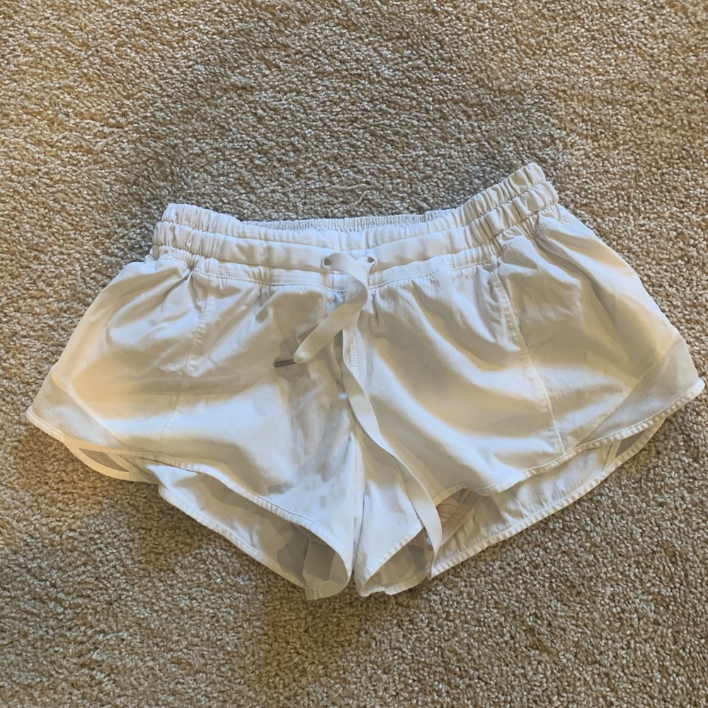 LULULEMON white running shorts